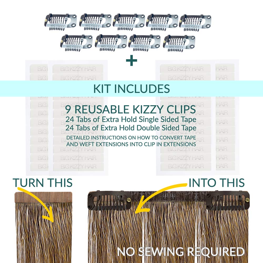 KIZZY CLIPS- No Sew Extension Clips & Kit