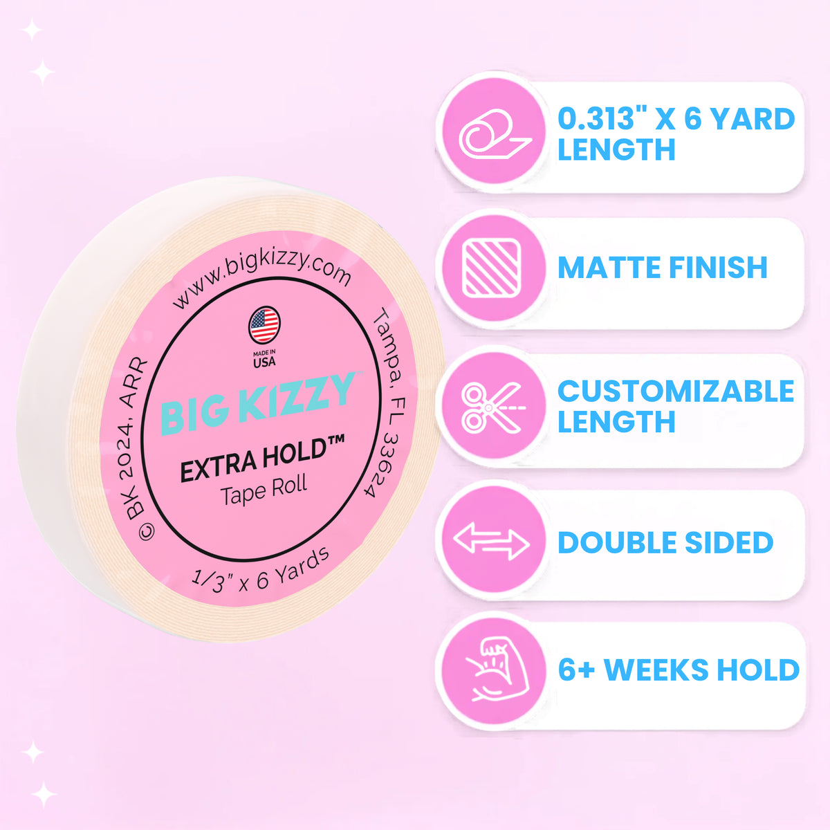 Extra Hold Tape Roll Infographic
