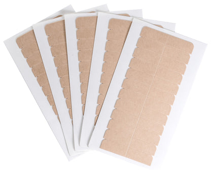 Five sheets of Big Kizzy Original Brown Double Sided Hair Extension Tape Tabs Fanned Out