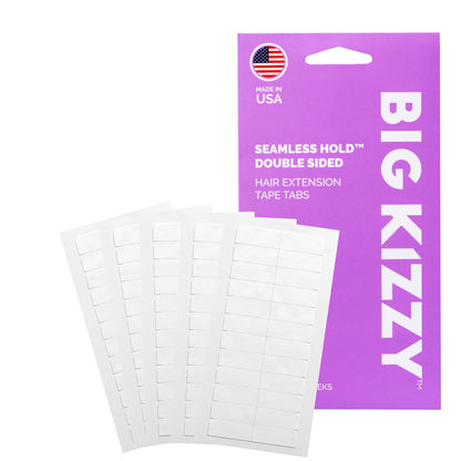 Big Kizzy Seamless Hold Double Sided Hair Extension Tape Tabs with Packaging